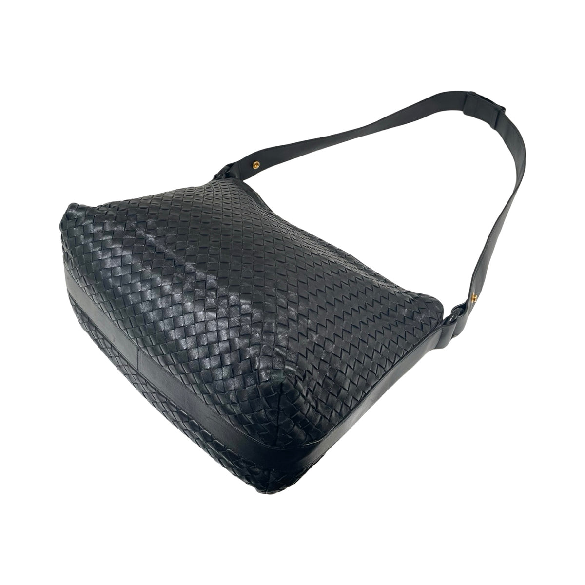 Bottega veneta black woven leather bag online