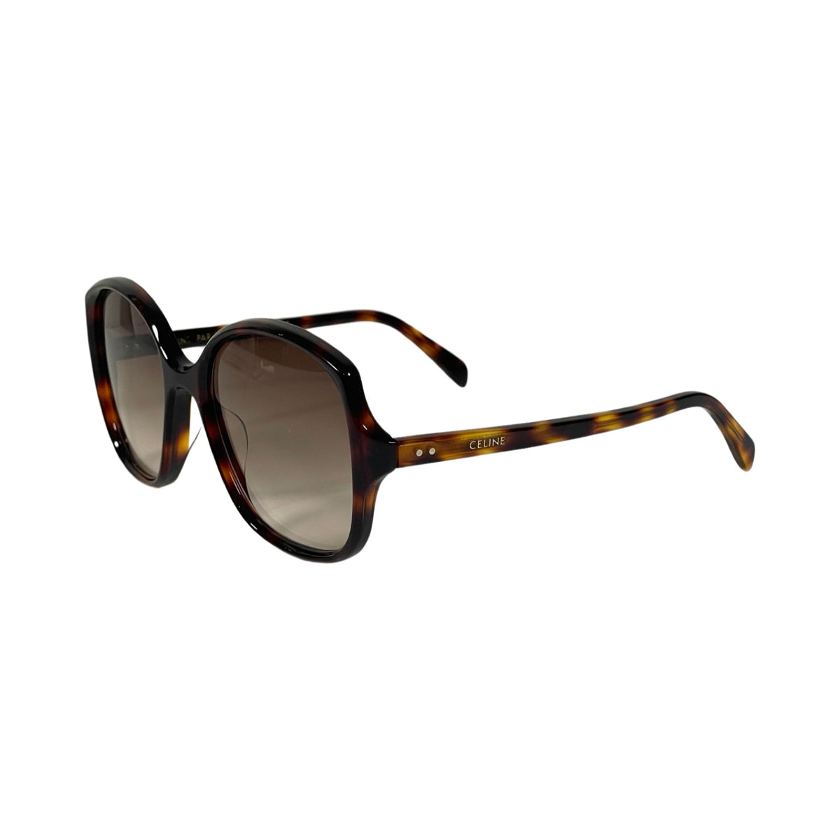 Celine Round Brown Havana Gradient Lens Sunglasses