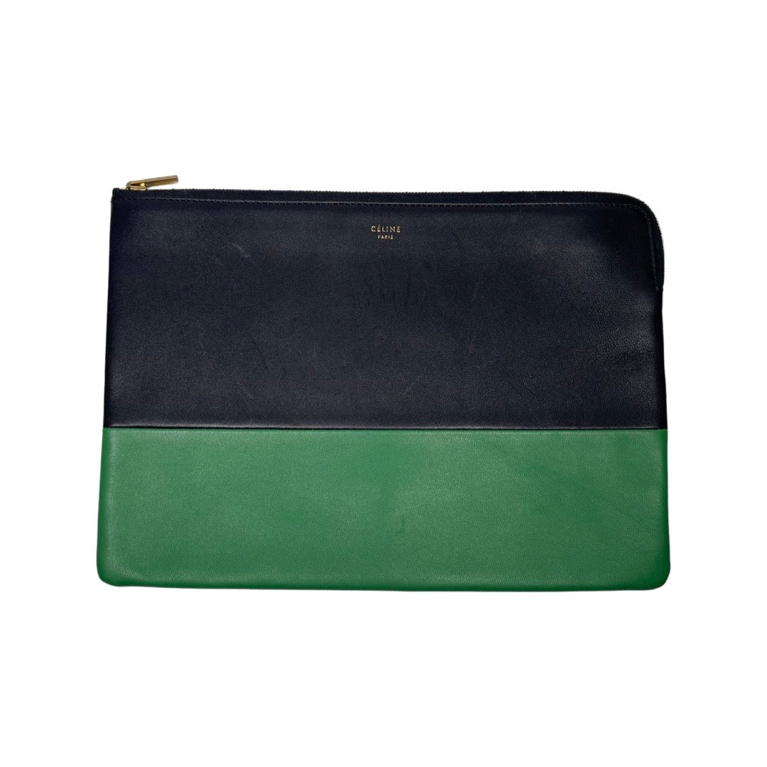 Green Celine Leather Clutch Bag – Designer Revival