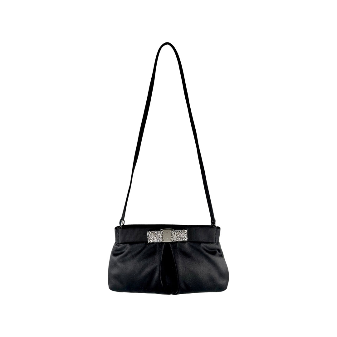 Sold at Auction: Louis Vuitton Black Satin Evening Bag
