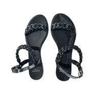 Givenchy - Black Rubber Chain Link Strappy Sandals