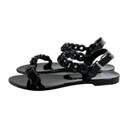 Givenchy - Black Rubber Chain Link Strappy Sandals