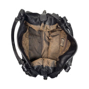 Salvatore Ferragamo - Black Woven Leather Top Handle Shoulder Bag