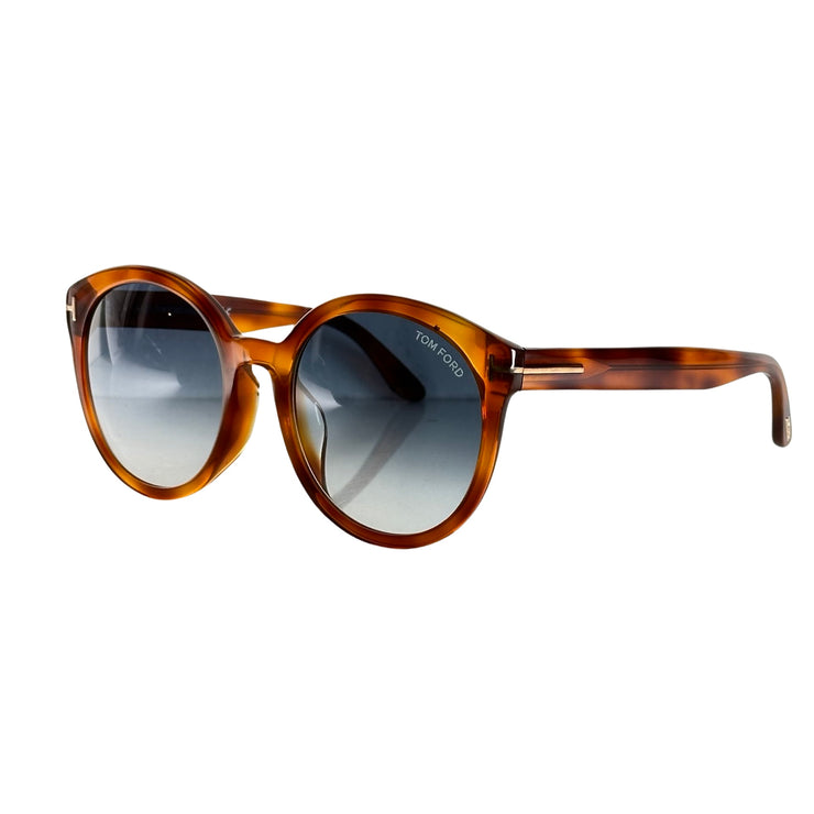 Tom Ford - Phillipa Blond Havana Round Sunglasses