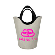 Balenciaga - Beige 2 Way Logo Bucket Bag XS Wave Tote