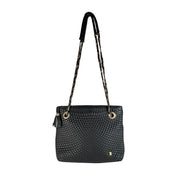 Bally - Vintage Quilted Navy Leather Chain Tote