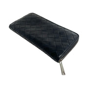 Bottega Veneta - Black & Green Maxi Intrecciato Long Zip Wallet