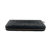 Bottega Veneta - Black & Green Maxi Intrecciato Long Zip Wallet