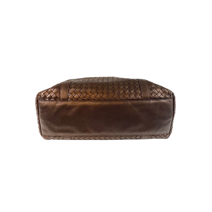Bottega Veneta - Bronze Leather Intrecciato Large Shopper Tote