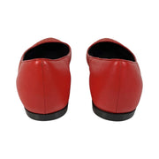 Bottega Veneta - Red Leather Intrecciato Flat