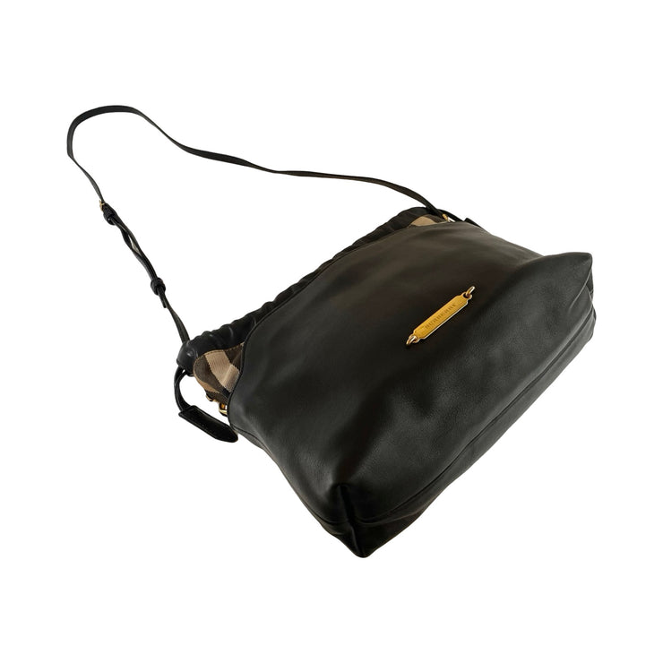 Burberry - Black Calfskin House Check Crossbody