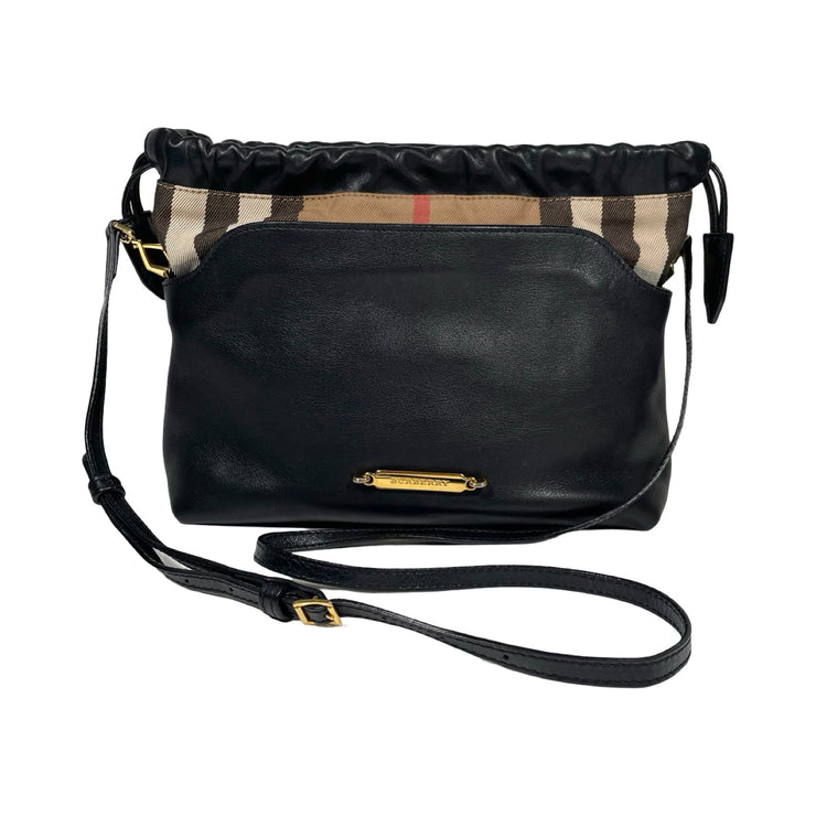 Burberry - Black Calfskin House Check Crossbody