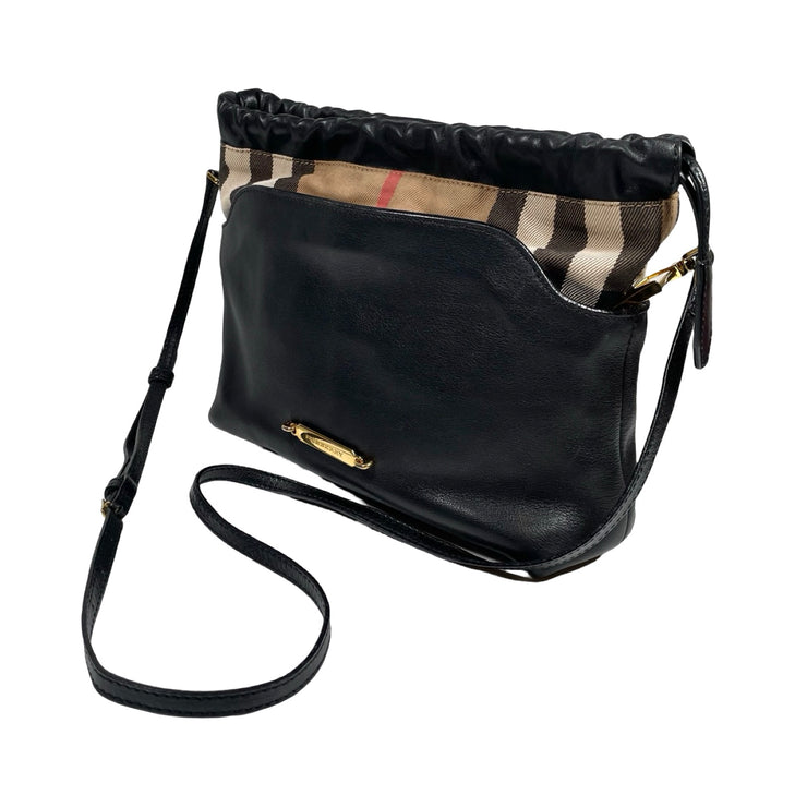 Burberry - Black Calfskin House Check Crossbody