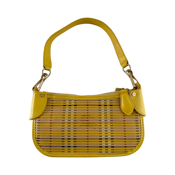Burberry - Bright Dandelion Haymarket Stripes Small Sling Handbag