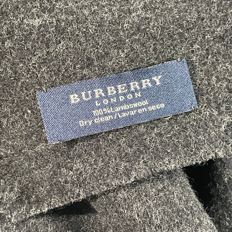 Burberry - Dark Gray Equestrian Embrodered Lambswool Scarf