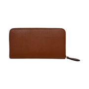 Burberry - Elmore Tan Pebbled Leather Long Zip Wallet