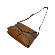 Burberry - Henham Canvas House Check Tan Leather Small Crossbody