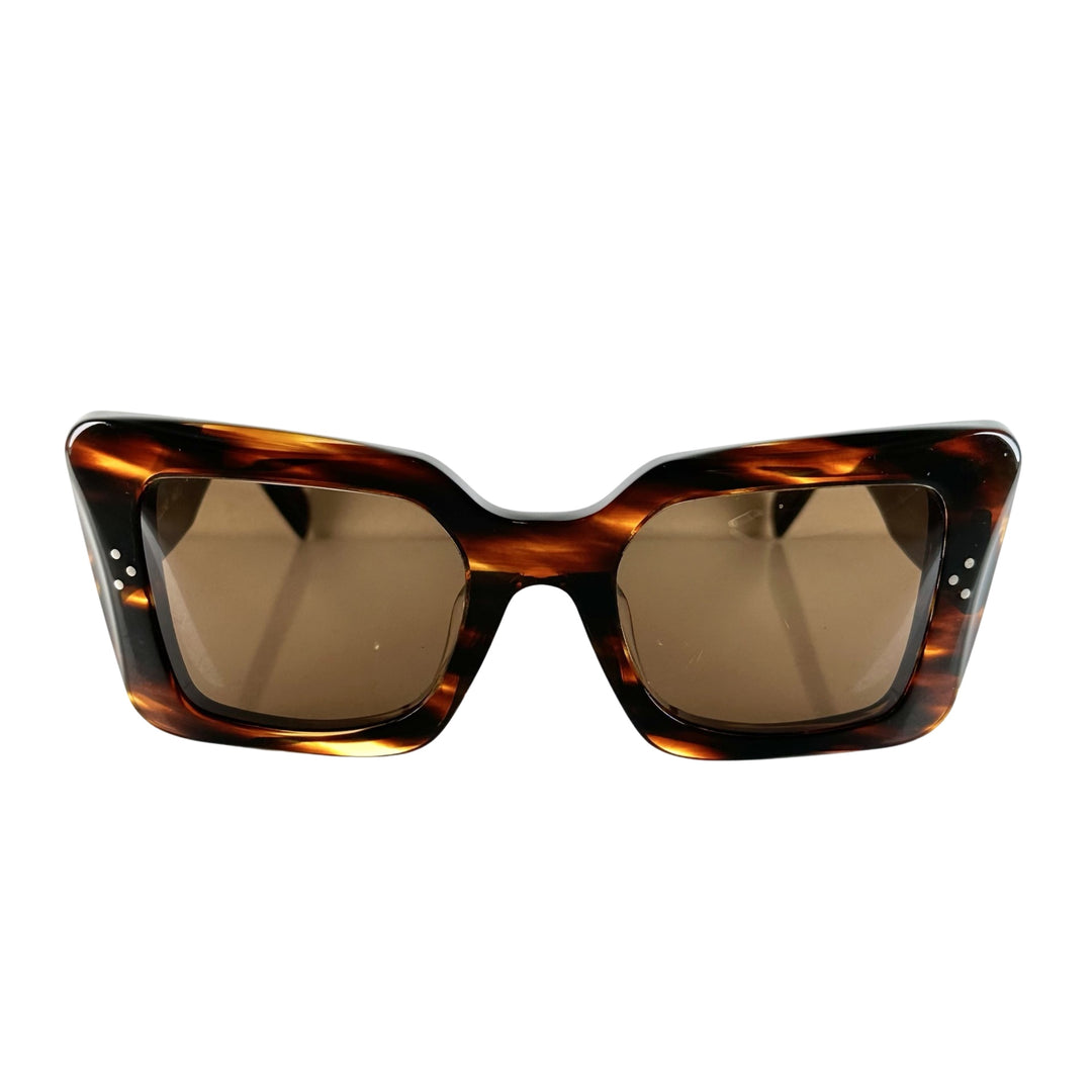 Celine Brown Havana Horn Oversized Sunglasses FOMO