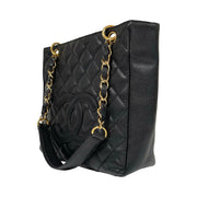 Chanel - CC Black Caviar PST Petite Shopping Tote Bag