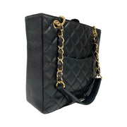 Chanel - CC Black Caviar PST Petite Shopping Tote Bag