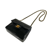 Chanel - CC Black Quilted Lambskin Mini 17 Single Flap