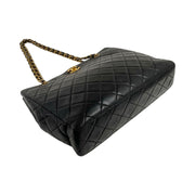 Chanel - CC Black Quilted Lambskin Turn Lock Chain Tote