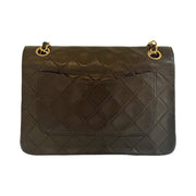 Chanel - CC Chocolate Quilted Lambskin Full Flap Turn Lock Shoulder Bag