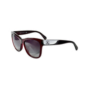 Chanel - CC Burgundy Sunglasses w/ Gradient Grey Lens