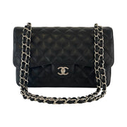 Chanel - CC Classic Jumbo Double Flap Black Caviar Leather