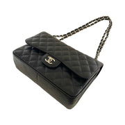 Chanel - CC Classic Jumbo Double Flap Black Caviar Leather