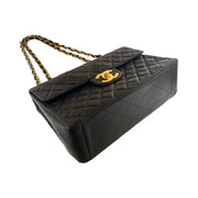 Chanel - CC Classic Jumbo Maxi Single Flap Black Quilted Lambskin