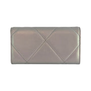 Chanel - CC Iridescent Ivory Lambskin Quilted 19 Flap Wallet