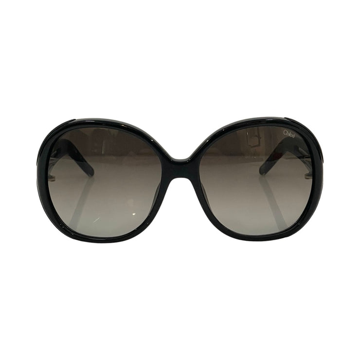 Chloe - Black & Grey Oversized Dual Arm Sunglasses