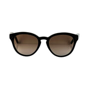 Chloe - Black Round Sunglasses Brown Gradient Lens
