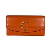 Chloe - C Long Bifold Wallet Coral Leather