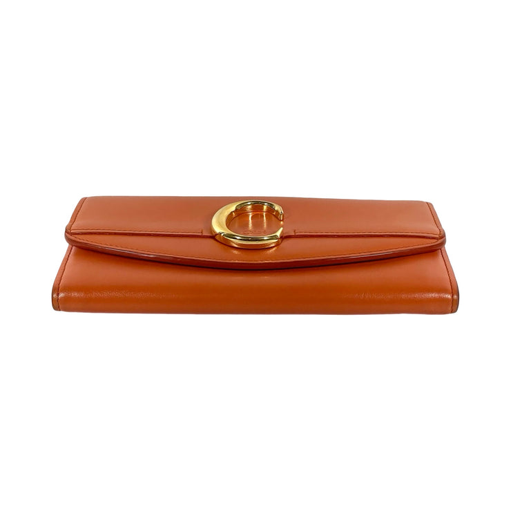 Chloe - C Long Bifold Wallet Coral Leather