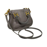 Chloe - Cashmere Grey Grained Leather Marcie Mini Double Carry Bag