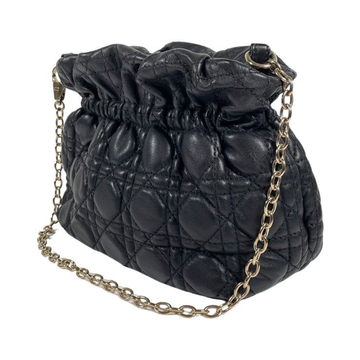 Christian Dior - Black Cannage Lambskin Chain Shoulder Bag