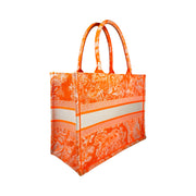 Christian Dior - Medium Dior Book Tote Orange Toile de Jouy