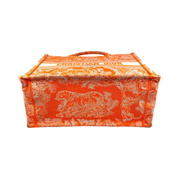 Christian Dior - Medium Dior Book Tote Orange Toile de Jouy