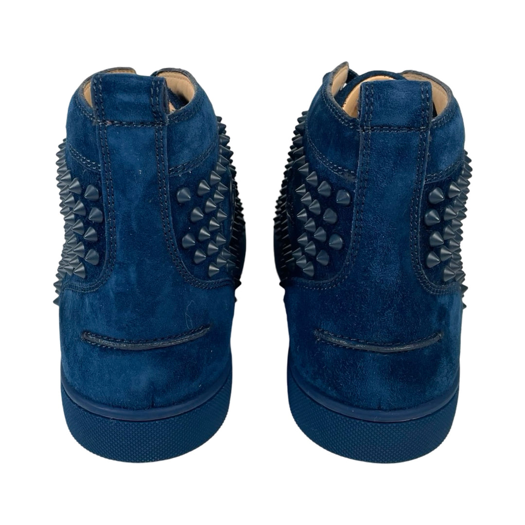 Christian Louboutin Blue Suede Louis Spikes High Top Sneaker FOMO