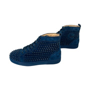 Christian Louboutin - Blue Suede Louis Spikes High Top Sneakers Unisex