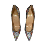 Christian Louboutin - Decollette 100 Pailllette Loubitag Silver Sequin Pumps