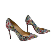 Christian Louboutin - Decollette 100 Pailllette Loubitag Silver Sequin Pumps