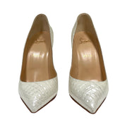 Christian Louboutin - Pigalle Follies 100 Patent Coquillage Ivory Pumps