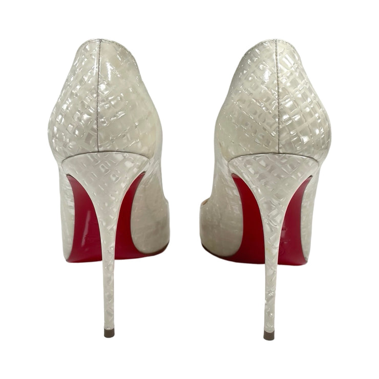 Christian Louboutin - Pigalle Follies 100 Patent Coquillage Ivory Pumps