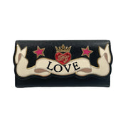 Dolce & Gabbana - Black Leather Continental Love Wallet