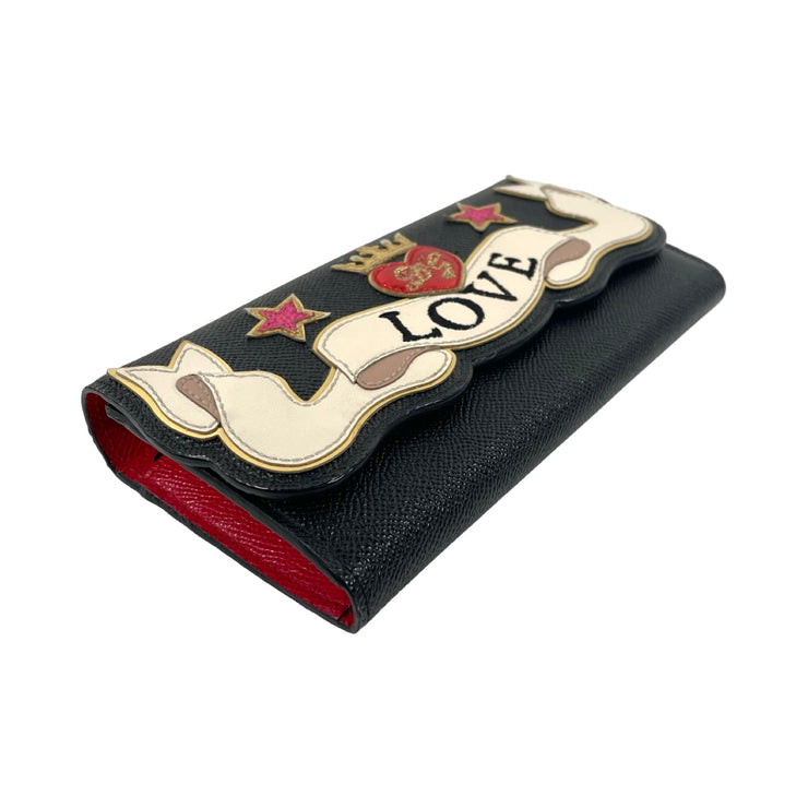 Dolce & Gabbana - Black Leather Continental Love Wallet