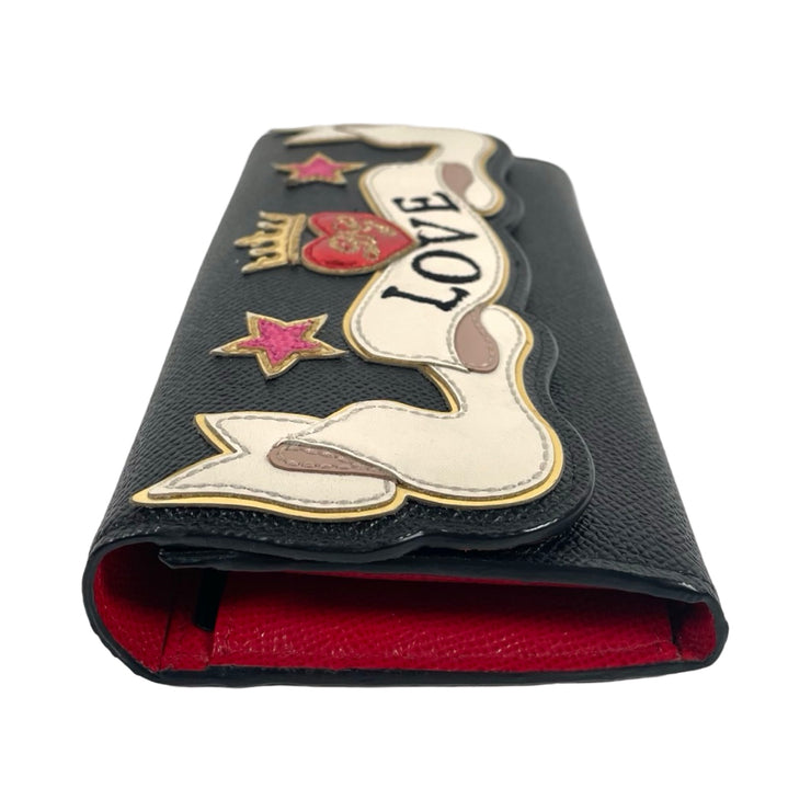 Dolce & Gabbana - Black Leather Continental Love Wallet