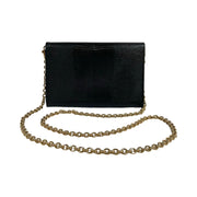 Dolce & Gabbana - DG Black Embossed Lizard Large Wallet On Chain